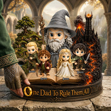 Load image into Gallery viewer, One Dad To Rule Them All - Personalized Dad's Legendary Quest Plaque - Perfect Gift for Dads, Grandpas, and More Shaped Plaques PopCulturePrints
