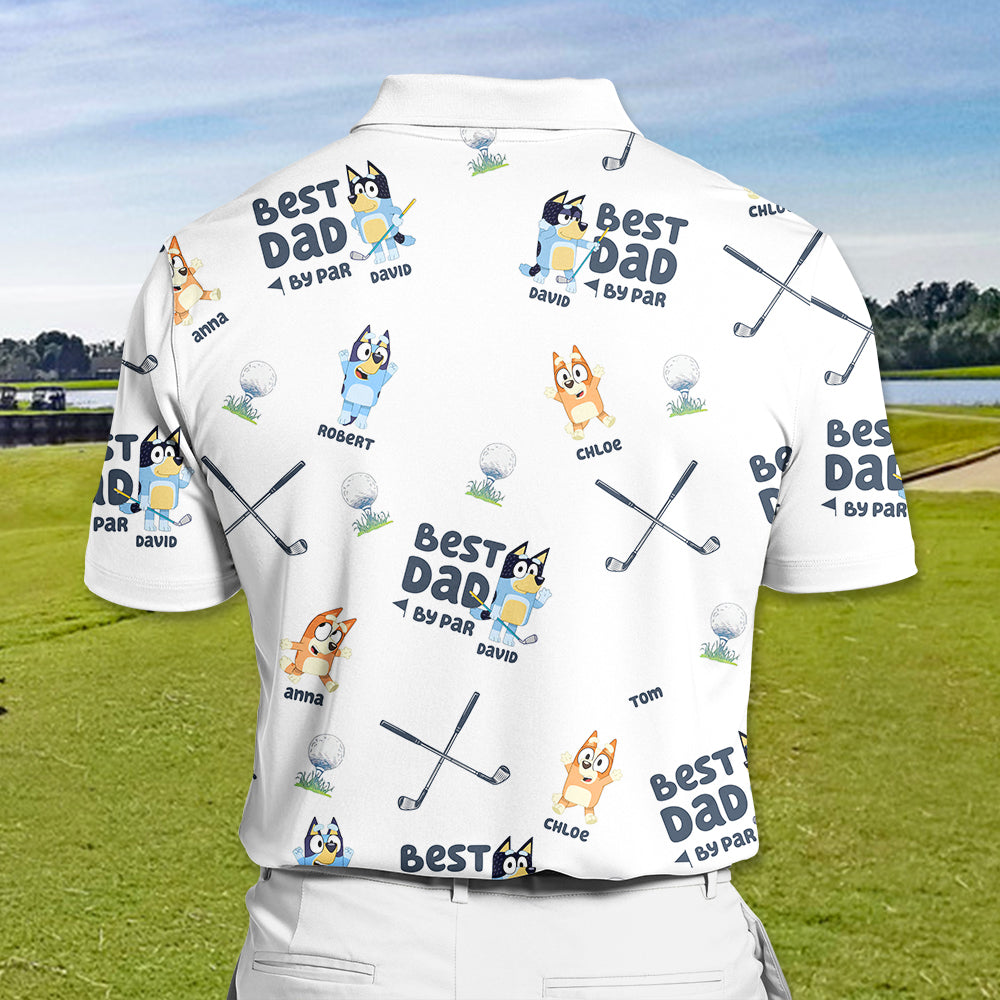 Custom 3D Golf-Themed Polo Shirt for Dad – Best Dad By Par Polo Shirts PopCulturePrints