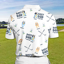 Load image into Gallery viewer, Custom 3D Golf-Themed Polo Shirt for Dad – Best Dad By Par Polo Shirts PopCulturePrints

