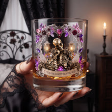 Load image into Gallery viewer, “It's You &amp; Me Against The World Baby” - Twisted Skull Couple Drinking Glass - Personalized Gifts For Couples Glass PopCulturePrints

