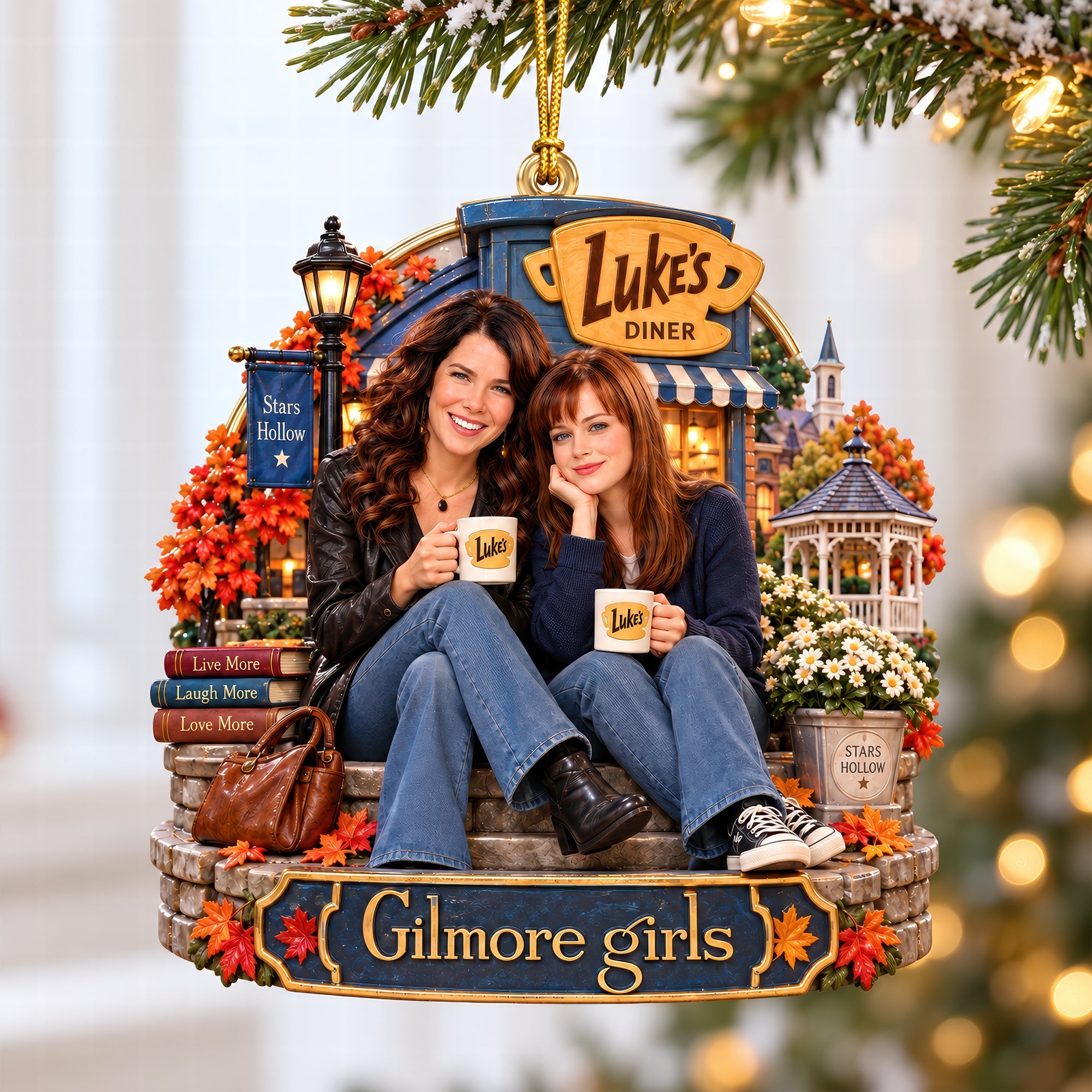 "Celebrate the Bond of Love and Laughter - Personalized Mother and Daughter Christmas Ornament"