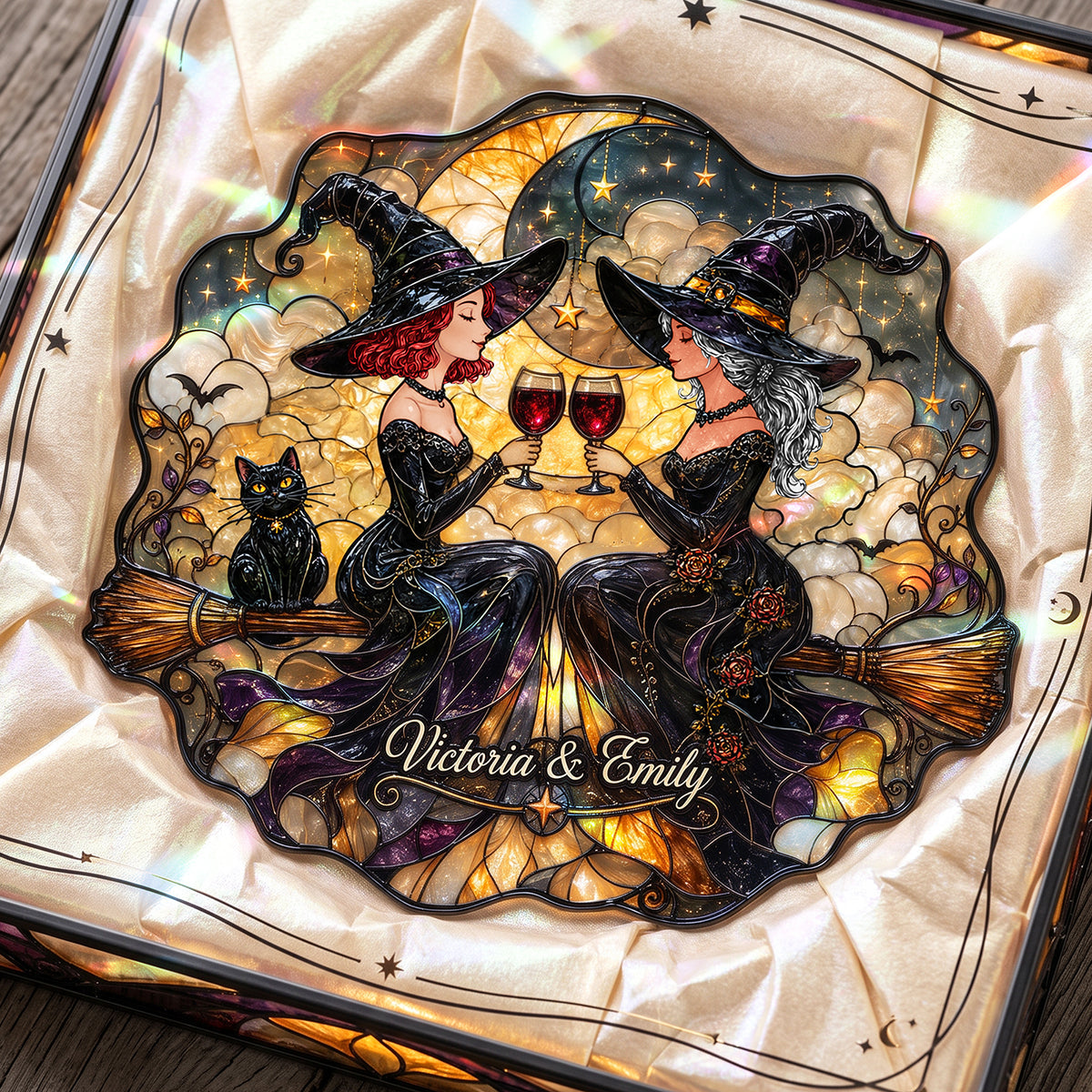 Witch Besties – Personalized Suncatcher Ornament for Friends