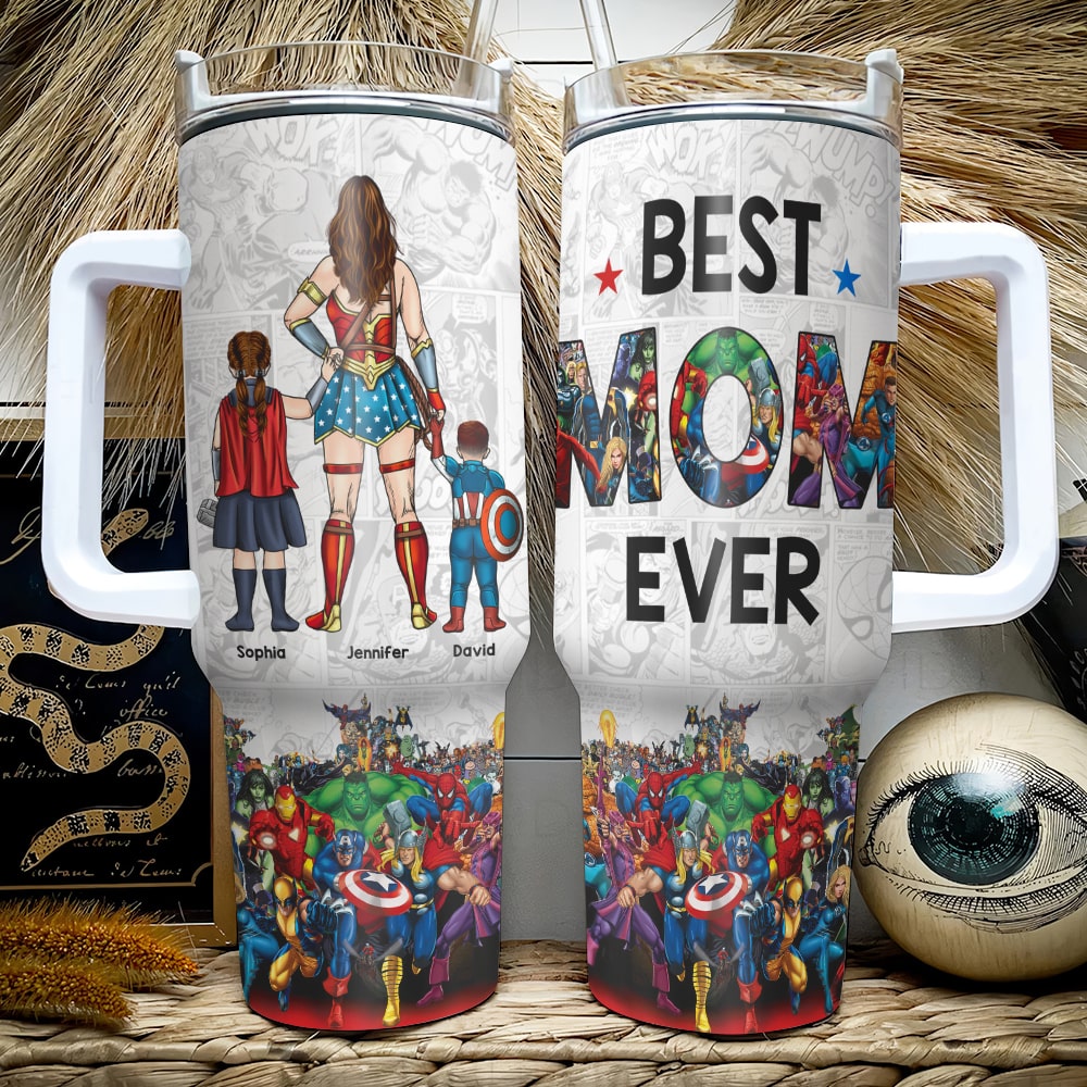 Personalized Superhero-Themed Tumbler For Mom