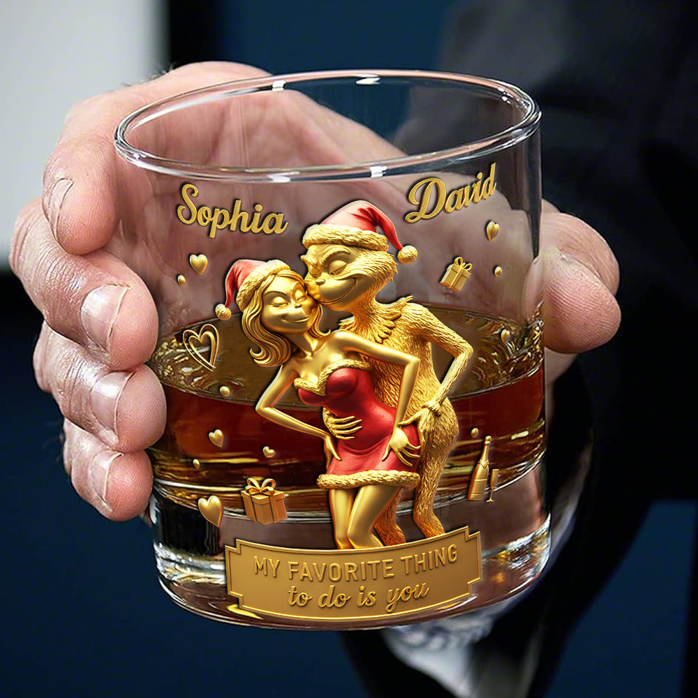 Love in Every Sip - Cheeky Couple Drinking Glass, Custom Gifts for Couples Whiskey Glass PopCulturePrints