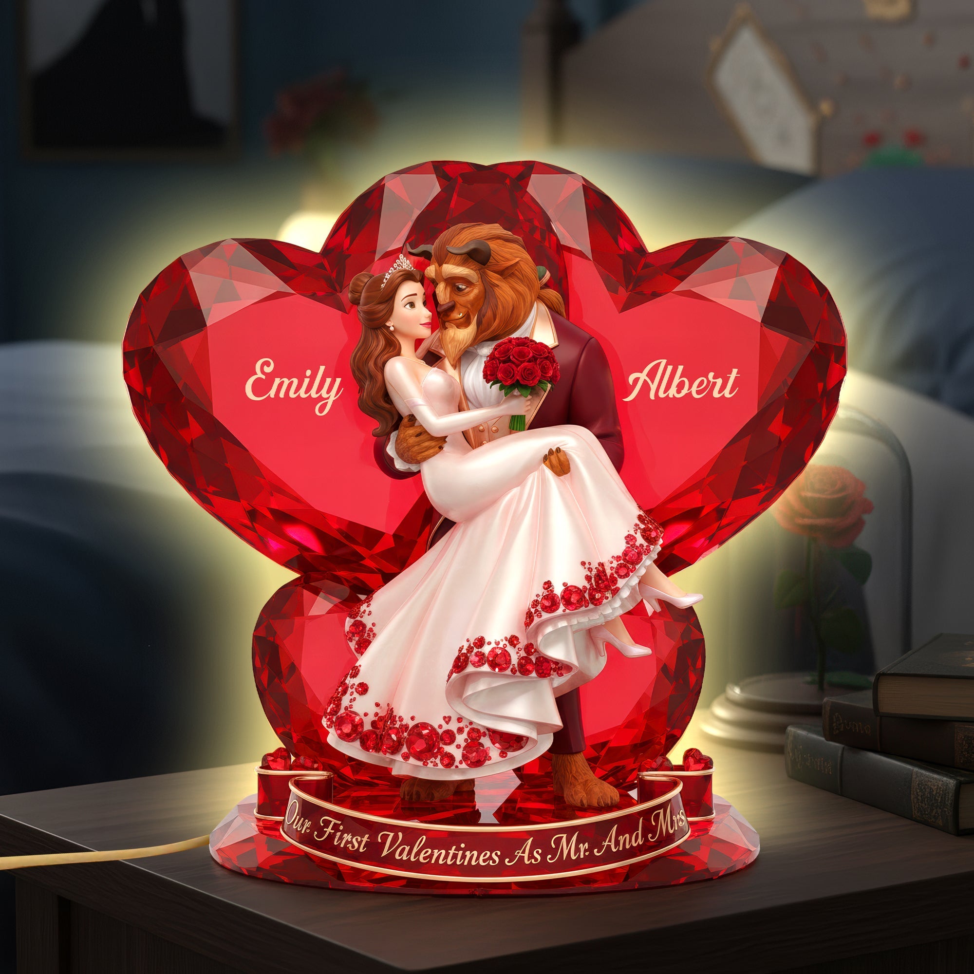 Our First Valentine's Day Light Box - Personalized Gift for Couples Light Box PopCulturePrints