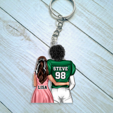 Load image into Gallery viewer, Personalized Couple Keychain - A Unique Gift for Lovers Keychains PopCulturePrints
