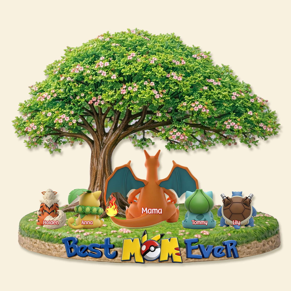 Best Mom Ever - Personalized Monster Adventure Acrylic Plaque for Mom and Kids Shaped Plaques PopCulturePrints
