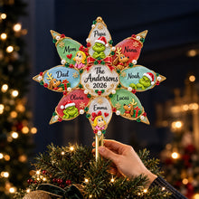 Load image into Gallery viewer, “Celebrate Togetherness with Love” - Personalized Christmas Family Tree Topper - Custom Gift for Family &amp; Friends Ornament PopCulturePrints
