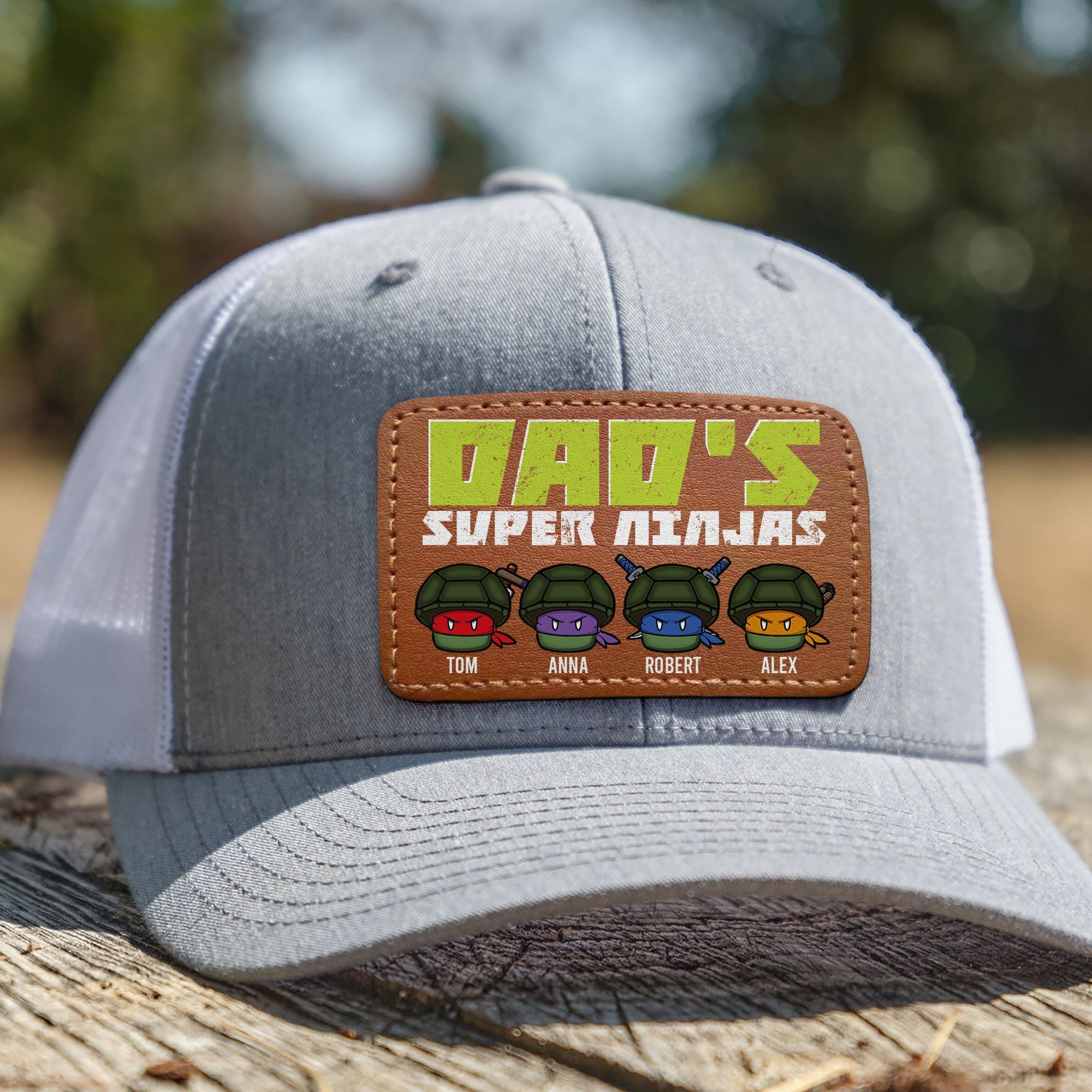 Customizable Dad's Ninja Crew Leather Patch Hat