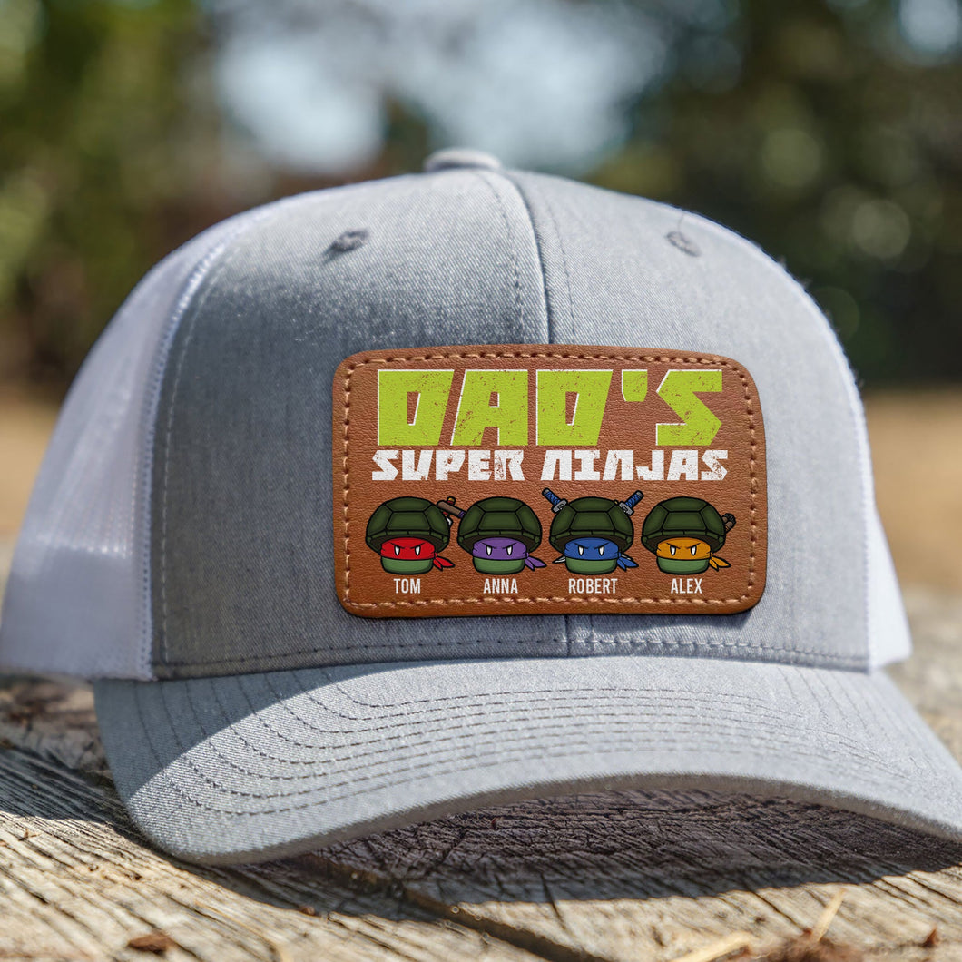 Customizable Dad's Ninja Crew Leather Patch Hat