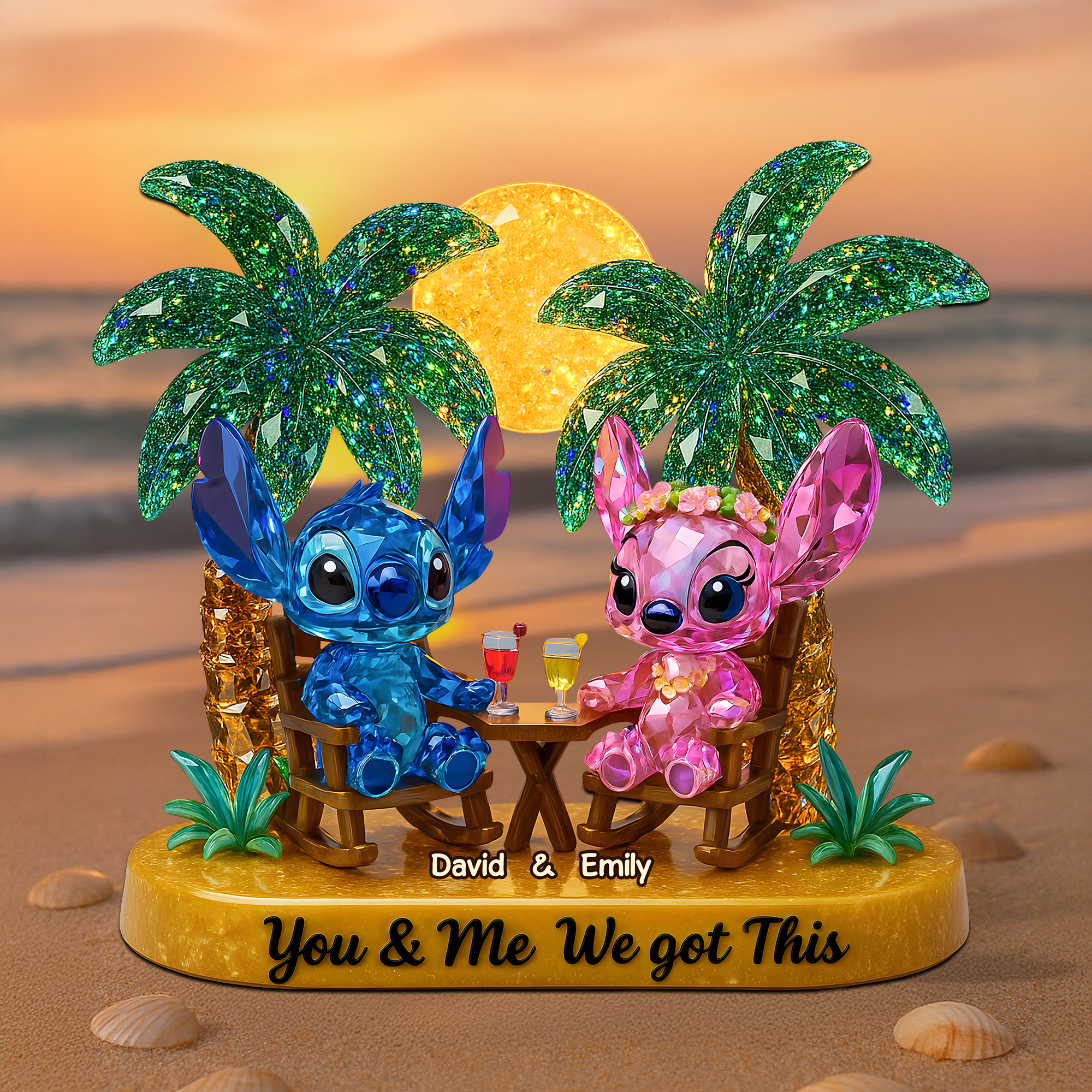 You & Me We Got This - Personalized Beach Couple Acrylic Plaque Shaped Plaques PopCulturePrints