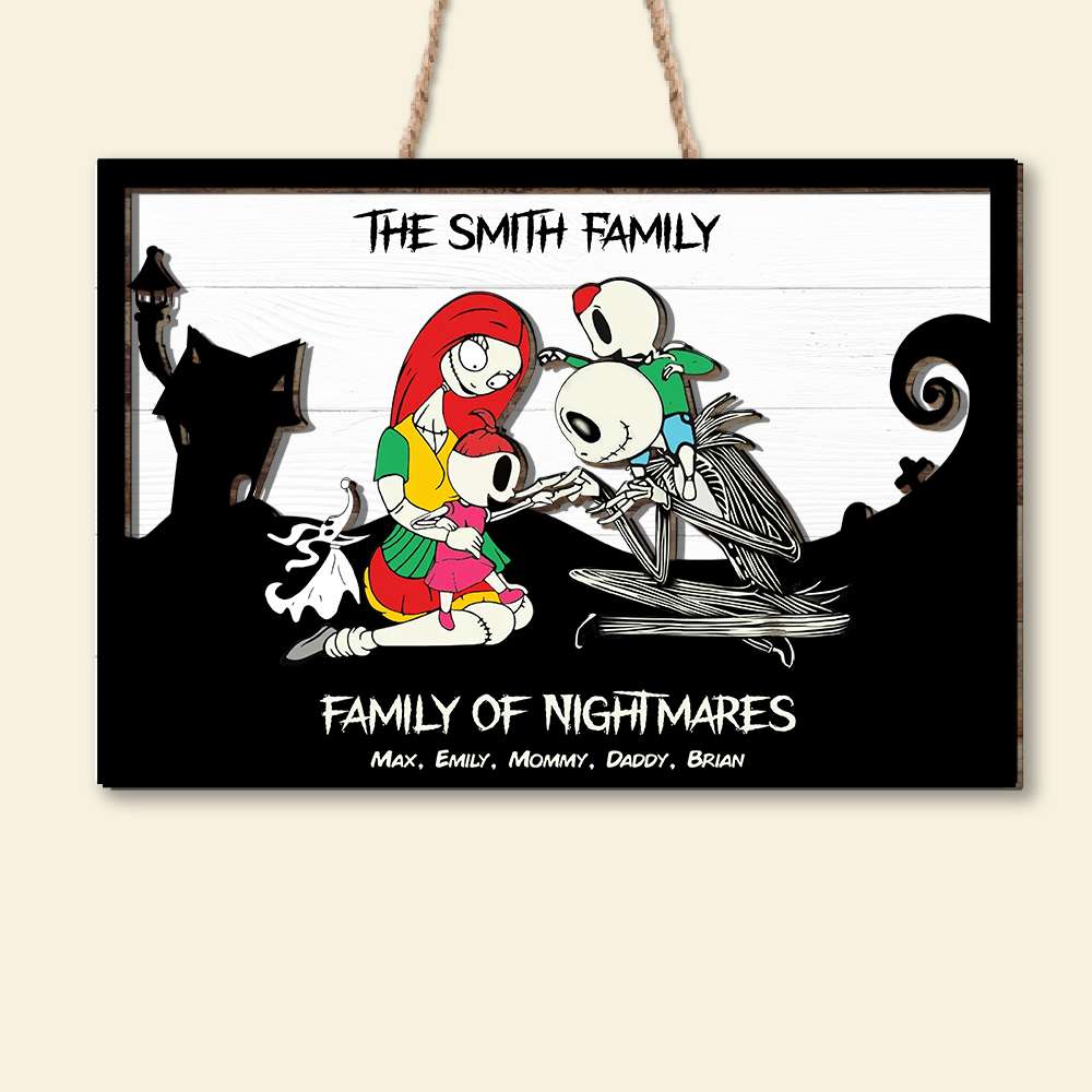 Personalized Horror Family Wood Sign Wood Sign PopCulturePrints