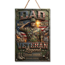 Load image into Gallery viewer, “The Veteran Legend: A Tribute to My Hero” - Patriotic Veteran Dad Metal Sign - Personalized Custom Photo Gifts for Dads and Grandpas Metal Signs PopCulturePrints
