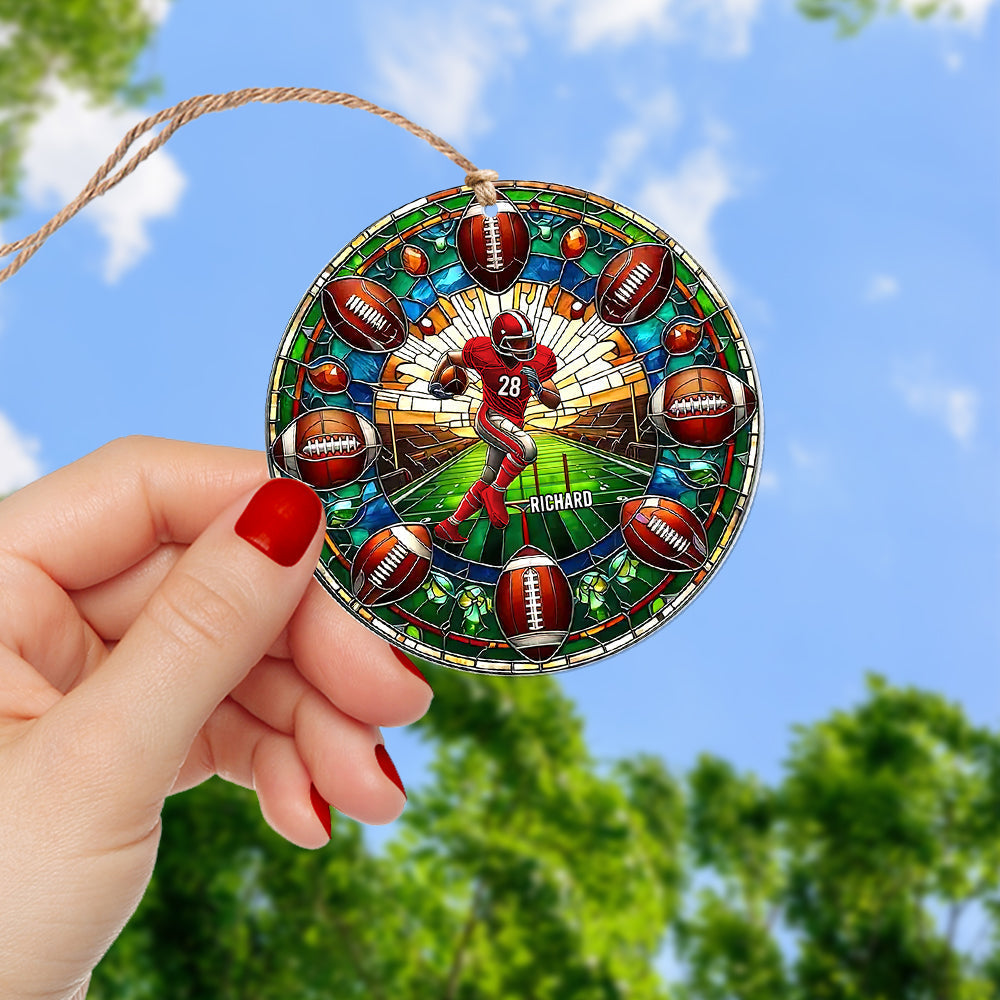 Custom Football Fan Acrylic Ornament - Personalized Gift Ornament PopCulturePrints