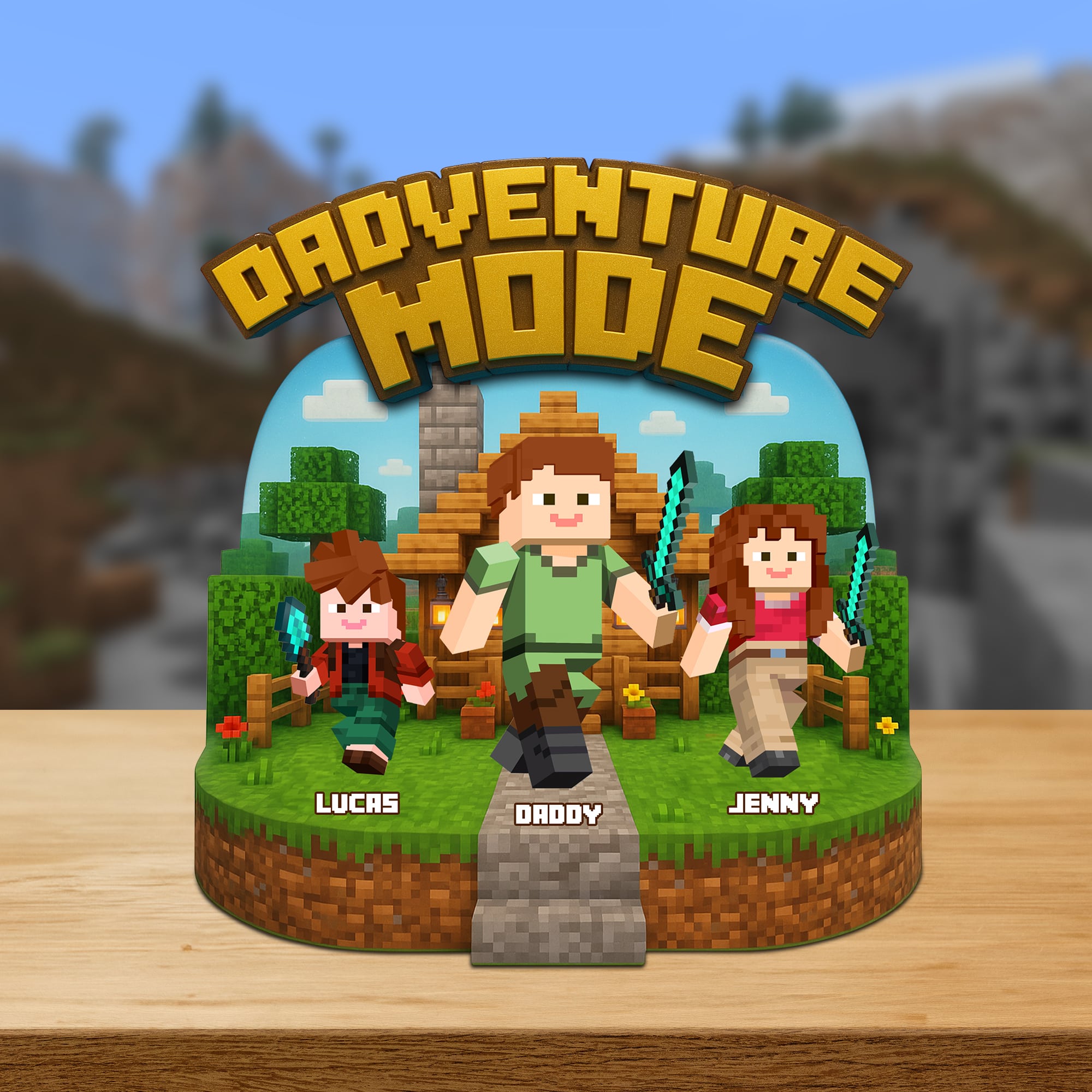 “Adventure Awaits, Dad!” - Dadventure Plaque - Personalized Gift for Dad, Grandpa, and Father Figures Shaped Plaques PopCulturePrints