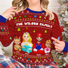 Load image into Gallery viewer, Custom Family Game Lover Ugly Sweater Ugly Christmas Sweater PopCulturePrints

