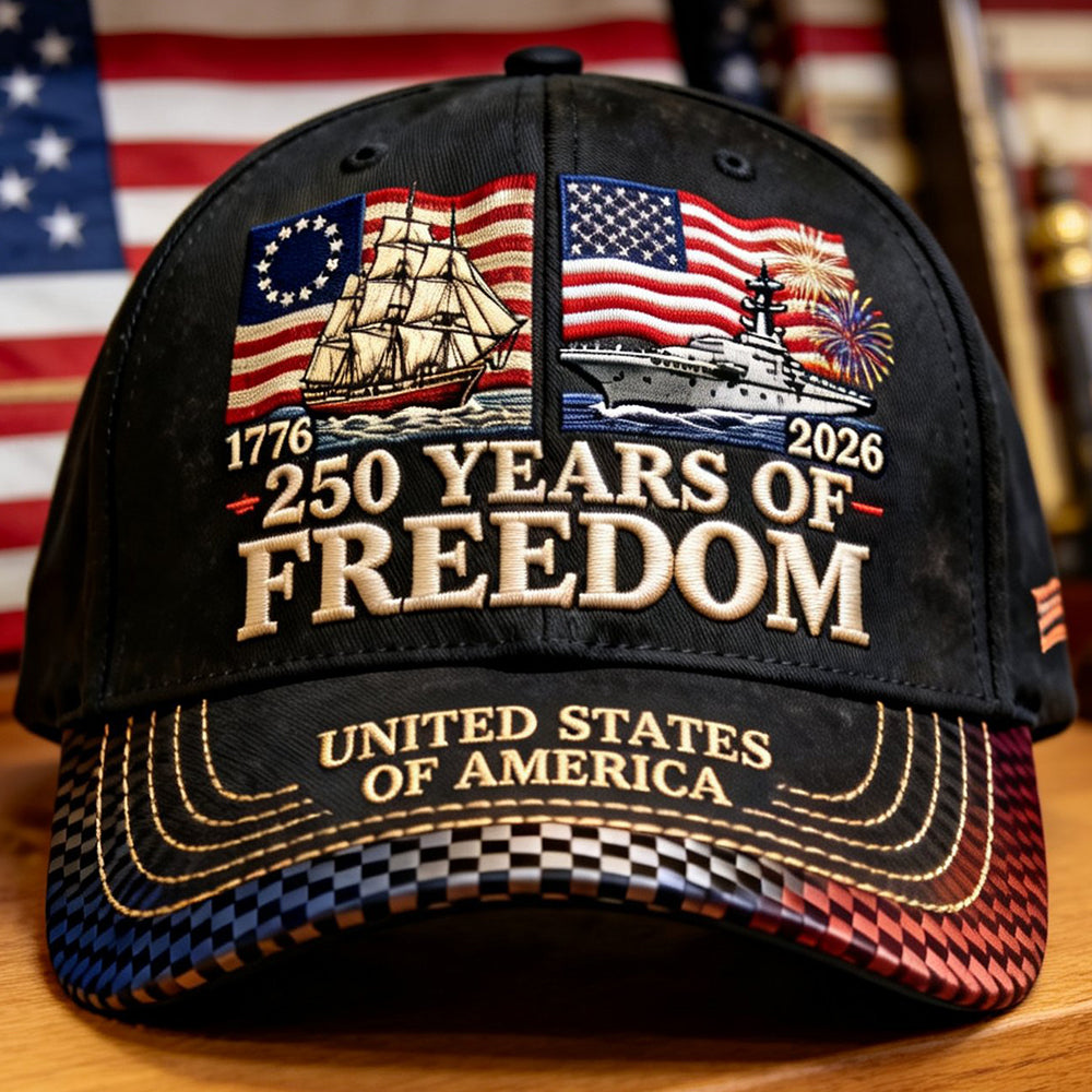 "Celebrate 250 Years of Freedom!" - Personalized Classic Cap - Perfect Gift for Patriotic Americans Caps PopCulturePrints