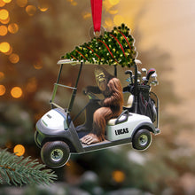 Load image into Gallery viewer, Personalized Bigfoot Golfer Christmas Ornament - Custom Name Gift for Golf Enthusiasts
