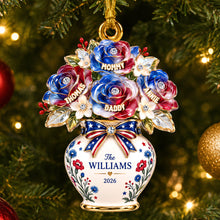 Load image into Gallery viewer, “Celebrate Family with Personal Touch” - Patriotic Flower Vase Ornament - Personalized Gifts for Family
