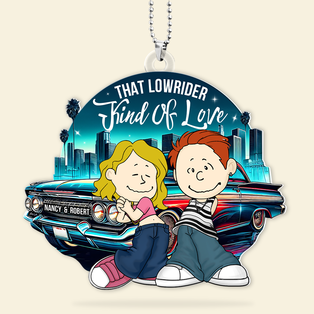 Personalized Lowrider Car Ornament for Couples - Unique Gift Ornament PopCulturePrints