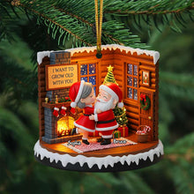 Load image into Gallery viewer, Grow Old With You - Santa Couple Christmas Ornament - Personalized Gift for Couples Ornament PopCulturePrints
