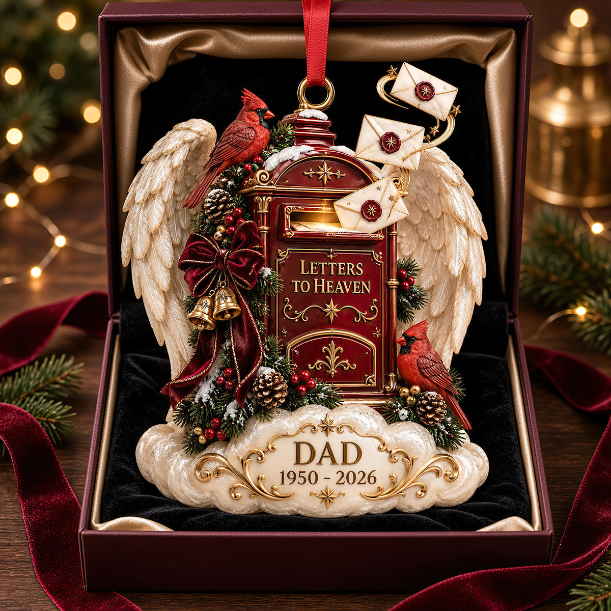 Letters to Heaven Christmas Ornament - Personalized Gift for Dad Ornament PopCulturePrints