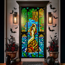 Load image into Gallery viewer, Mermaid Stained Glass Door Cover - Perfect Gift for Movie &amp; Book Lovers
