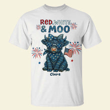 Load image into Gallery viewer, Celebrate Freedom with Style - Highland Cow Freedom Shirt - Personalized Gift for Independence Day AOP Products PopCulturePrints
