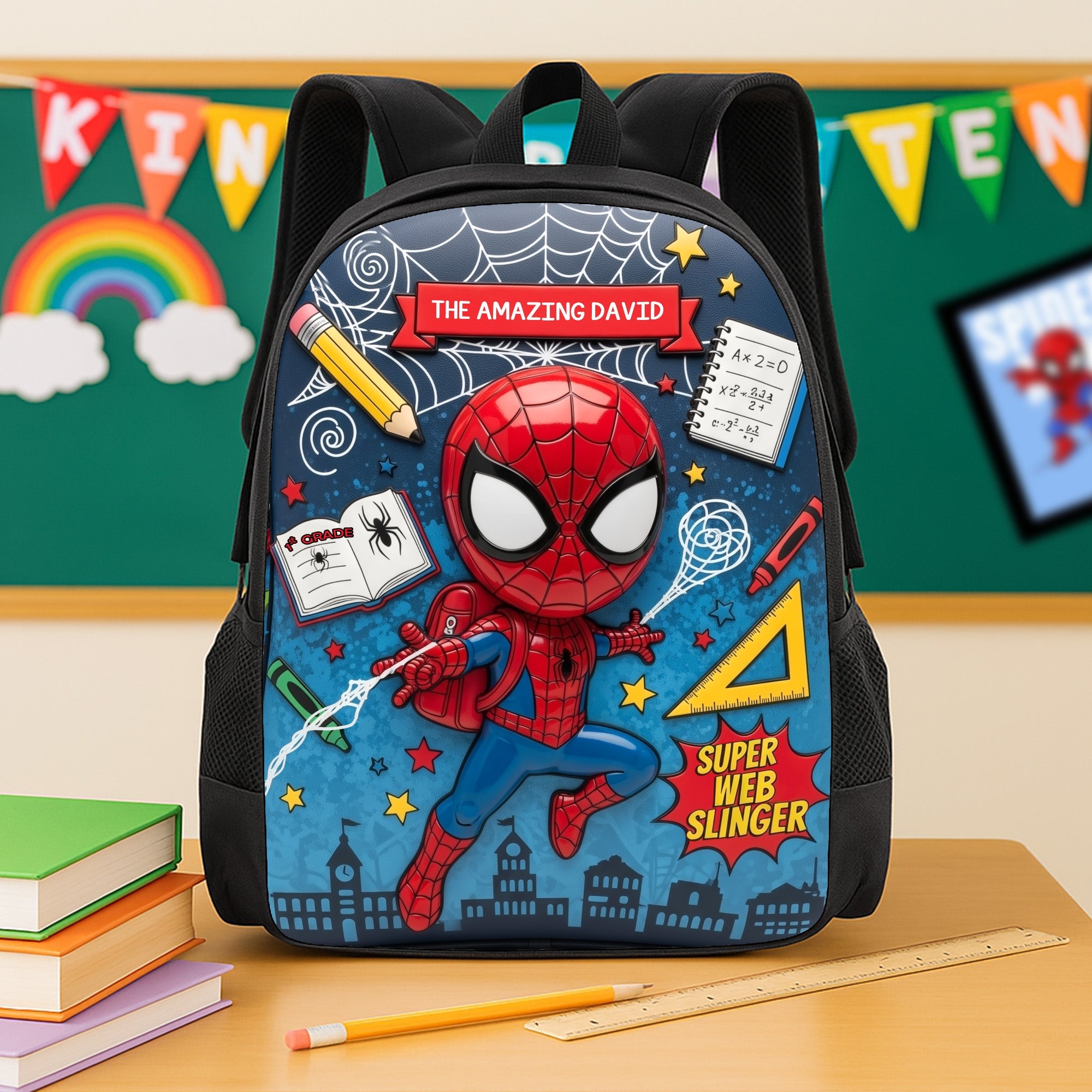 “Unleash Your Imagination!” - Personalized Back To School Backpack - Gift for Kids, Students, and Young Superheroes Backpack PopCulturePrints