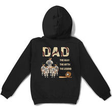 Load image into Gallery viewer, Baseball Dad: The Man The Myth The Legend - Custom Personalized T-Shirt for Dads and Grandpas T-shirt PopCulturePrints
