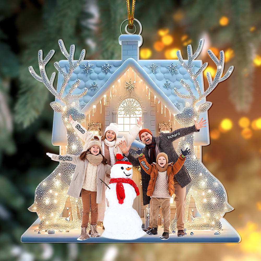 Personalized Family Photo Acrylic Christmas Ornament Ornament PopCulturePrints