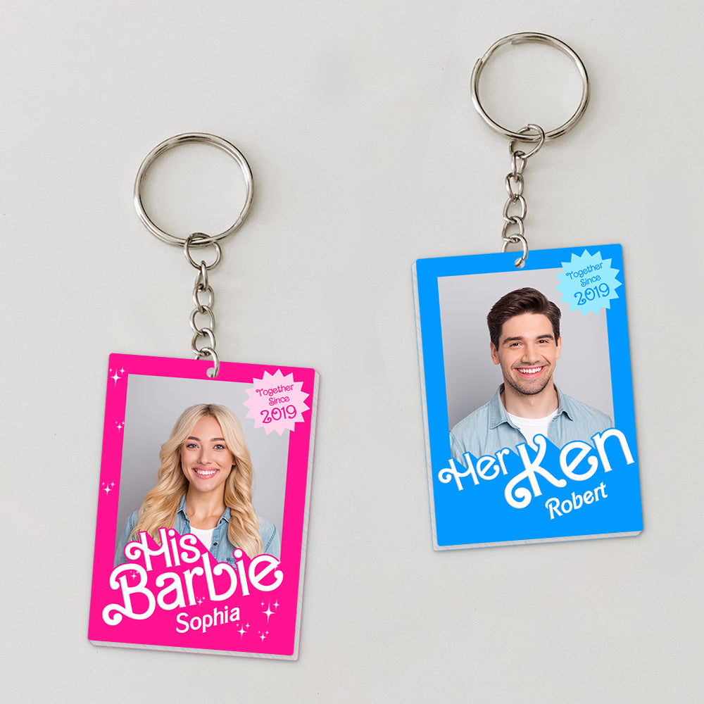 Shop Personalized Barbie & Ken Couple Keychains | Unique Couple Gifts | Valentine's Day Gifts Keychains PopCulturePrints