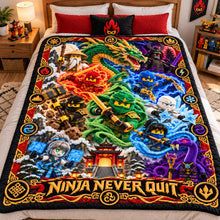 Load image into Gallery viewer, Ninja Never Quit - Elemental Warrior Christmas Blanket - Custom Gifts for Action Figure Lovers Blanket PopCulturePrints
