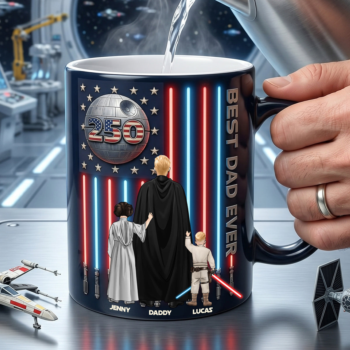 "Best Dad Ever - A Gift for Every Hero!" - Magic Mug - Personalized Gifts for Dad, Grandpa, and Patriotic Figures Coffee Mug PopCulturePrints