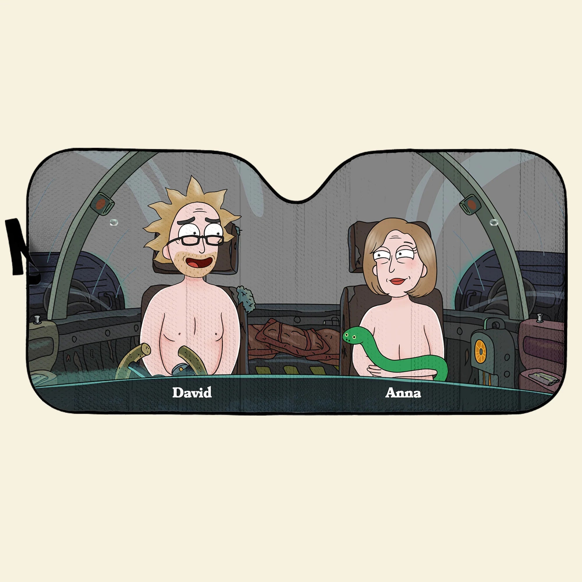 Personalized Rick and Morty Style Car Sunshade