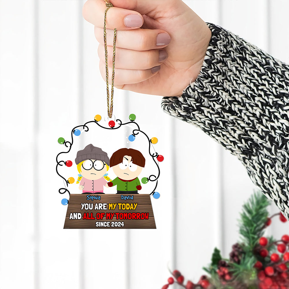 Personalized Couple Christmas Ornament - Custom Cartoon Characters