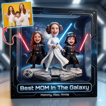 Load image into Gallery viewer, "Best MOM In The Galaxy - A Gift from the Heart" - Custom Photo Acrylic Plaque - Gift for Moms, Grandmas, and More Shaped Plaques PopCulturePrints

