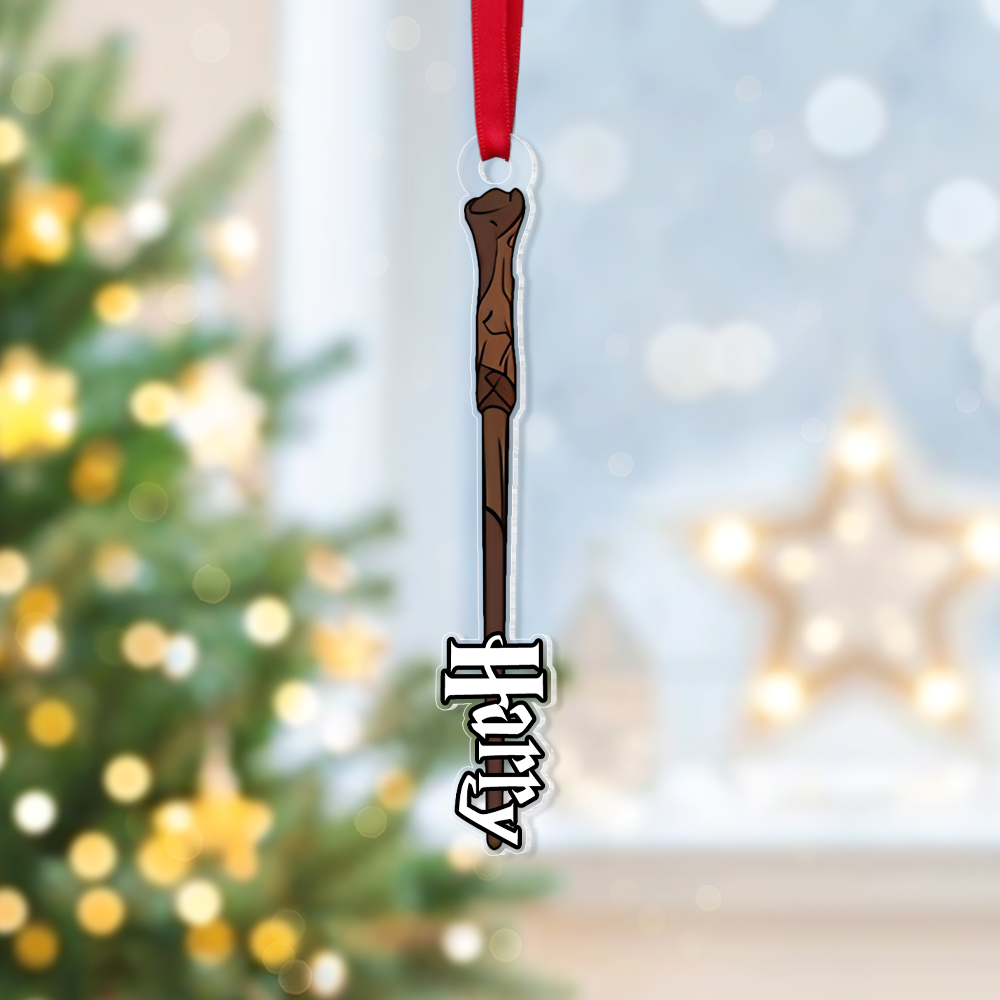 Personalized Magic Wand Christmas Ornaments for Magic Lovers