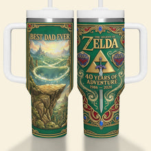 Load image into Gallery viewer, “Best Dad Ever” - Legendary Adventure Dad 40oz Tumbler - Personalized Gift for Father's Day Tumbler Cup PopCulturePrints
