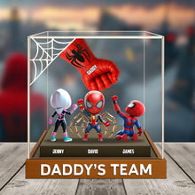 Load image into Gallery viewer, “Heroes Together” - Spider Team Plaque, Personalized Gifts for Dad &amp; Grandpa Shaped Plaques PopCulturePrints
