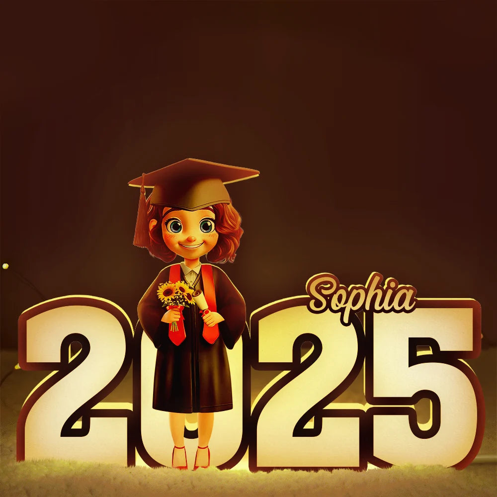 Celebrate Achievements: 3D Effect 2025 Graduation - Personalized Custom Shaped Light Box Light Box PopCulturePrints