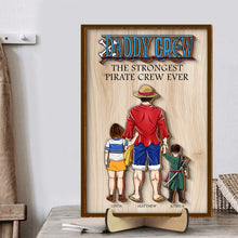 Load image into Gallery viewer, Custom Pirate Crew Wood Sign for Dad - Personalized Gift for Father&#39;s Day Wood Sign PopCulturePrints
