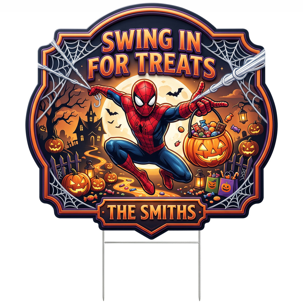 Swing in for Treats - Personalized Halloween Yard Sign