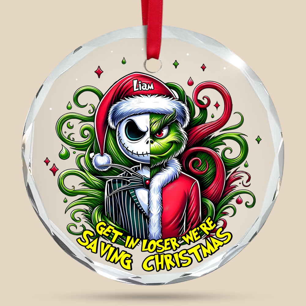 Personalized Christmas Ornament for Movie Fans - Jack and Grinch Design