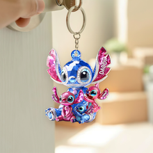 Load image into Gallery viewer, “A Daddys’ Love” - Monster Dad Keychain - Personalized Gifts for Dad Keychains PopCulturePrints
