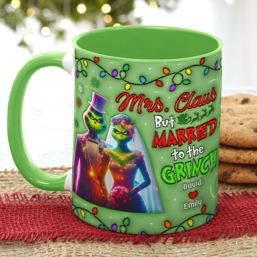 Personalized Christmas Mug for Couples - Greenmonster Theme & Valentine's Day Gifts Coffee Mug PopCulturePrints