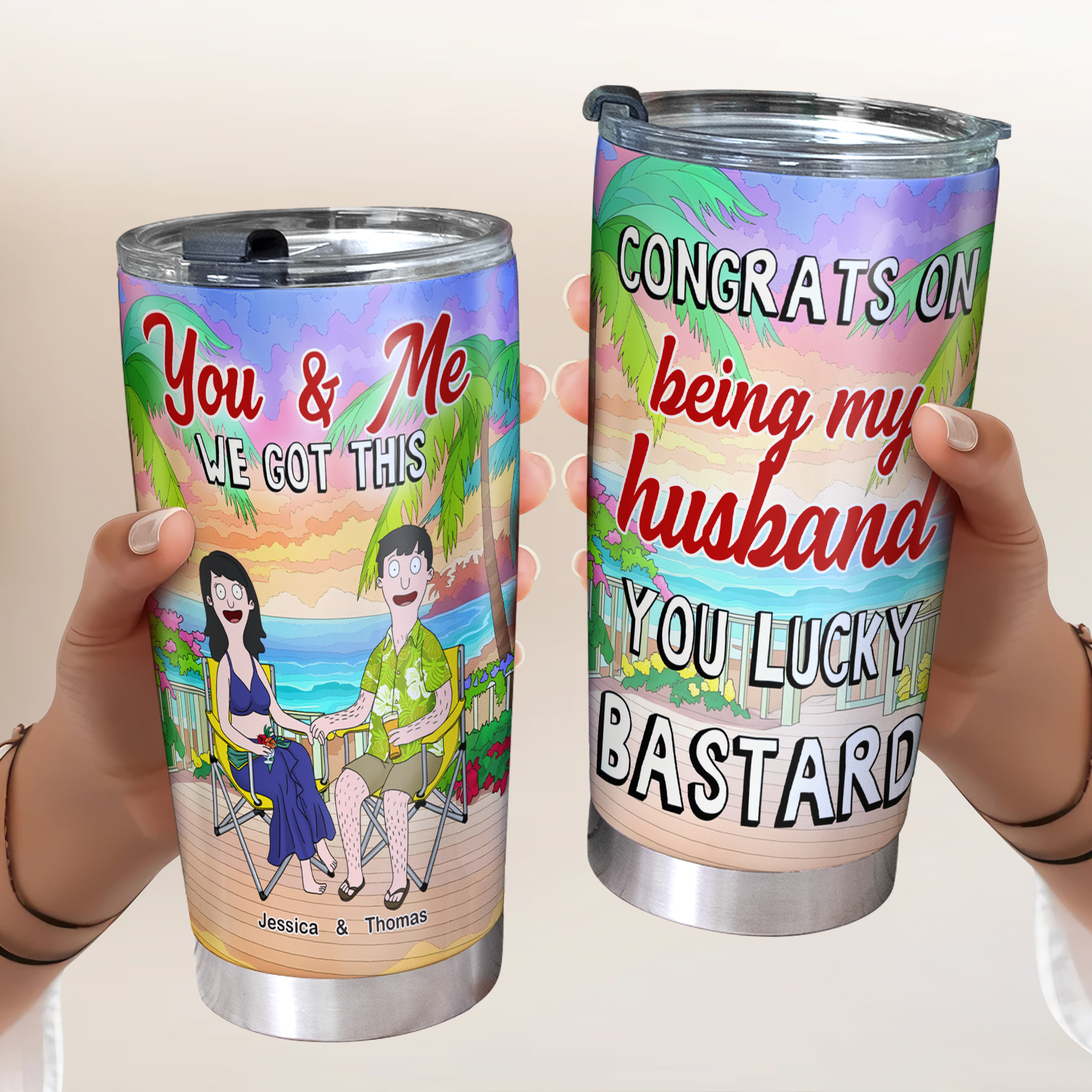 You & Me, We Got This - Personalized Tumbler for Husband Tumbler Cup PopCulturePrints