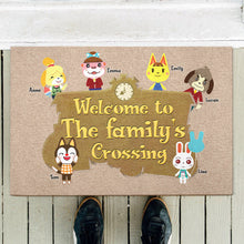 Load image into Gallery viewer, Custom Family Welcome Doormat - Animal Crossing Inspired Doormat PopCulturePrints
