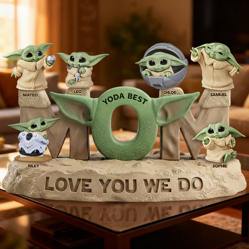 Yoda Best Mom - Personalized Baby Alien Acrylic Plaque for Mother's Day Shaped Plaques PopCulturePrints