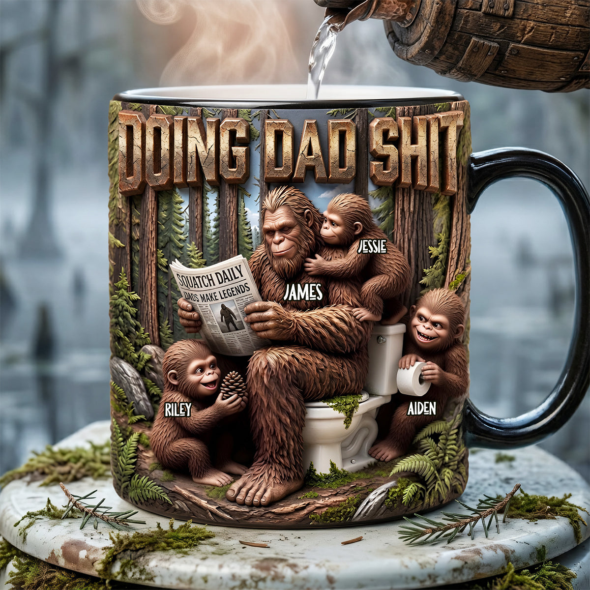 Doing Dad Shit - Funny Squatch Dad Magic Coffee Mug - Personalized Gift for Dad & Grandpa Coffee Mug PopCulturePrints